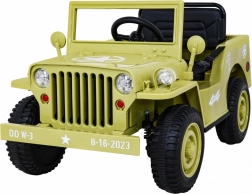 detské retro vojenské auto 4x4, béžové, 12 V