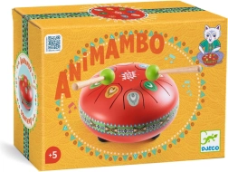Djeco Animambo červený jazykový bubon s notami