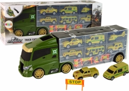 Zelený transportný nákladiak na autíčka