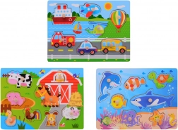 Drevené puzzle s úchytom pre najmenších