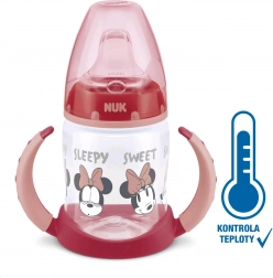 Dojčenská učia sa fľaša NUK DISNEY MICKEY s kontrolou teploty 150 ml, červená