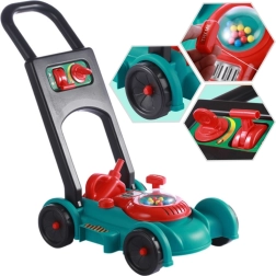 Detská kosačka na trávnik s helmou a kanystrom WOOPIE