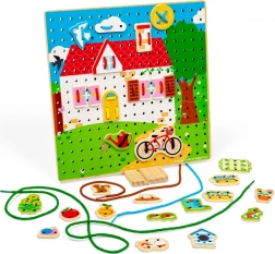 PrevlieKacia drevená doska domček BIGJIGS TOYS