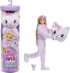 Barbie Cutie Reveal fialové mačiatko – sladká mašľa