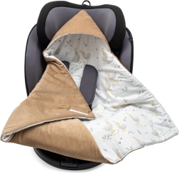 Zateplená zavinovačka do autosedačky New Baby, hnedá velvet