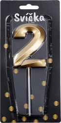 Zlatá párty sviečka číslo 2