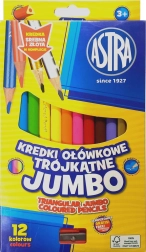 Astra trojhranné jumbo pastelky 12 ks s orezávačom