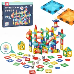 Magnetická LED guľôčková dráha – stavebnica 105 dielov