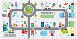 Penové puzzle cesty 8 ks