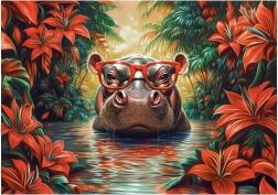 Puzzle Hroší oddych 500 dielikov CASTORLAND