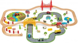 Drevená vláčkodráha s vidieckou cestou od Bigjigs Rail