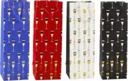 Darčeková taška na fľašu s motívom pohárov 36 × 12 × 10 cm