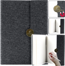 čierny kancelársky zápisník na magnet A5 linajkový