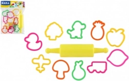 Vykrájadlá na modelínu NARA s plastovým valčekom - 11 ks