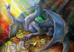 Puzzle modrý drak s pokladom 1000 dielikov MAGNOLIA