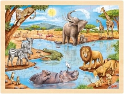 Drevené puzzle Africká savana 96 dielikov Goki
