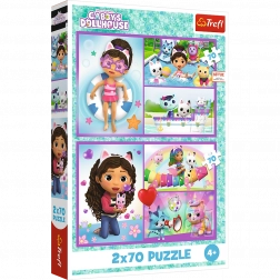 Puzzle Gabby Gábinin čarovný domček 2v1, 2x70 dielikov