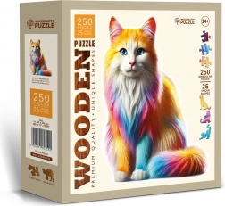Drevené puzzle Dúhová mačka 250 dielikov