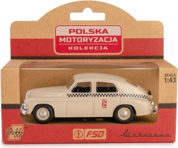 Historický vozidlo PRL Warszawa M20 taxi pieskový model