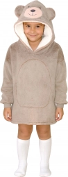 Hrejivá mikinová deka s kapucňou medveď pre deti 3–6 rokov Cozy Noxxiez