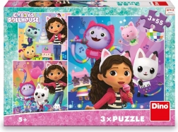 Detské puzzle Gábinkin čarovný domček Oslava 3x55 dielikov