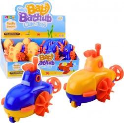 Natáhovacia hračka do kúpeľa ponorka žlto-modrá