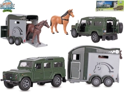Kids Globe Farming Land Rover s prívesom pre kone pull-back