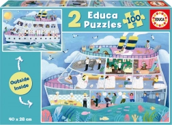 Educa puzzle Outside, Inside – výletná loď 2×100 dielikov