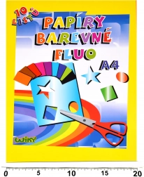 Farebné fluorescenčné papiere A4, 10 listov