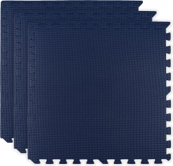 Penená podložka HUMBI 180×60, veľké vodeodolné puzzle, bezpečné, 3 ks, tmavomodrá