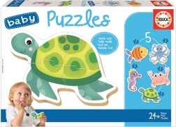 Educa baby puzzle vodné zvieratá 5v1 (3–5 dielikov)