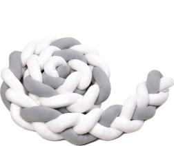 Pletený mantinel 180 cm white + grey