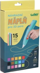 Náhradné náplne do 3D pera WIKY – sada 15 farieb (3 m)