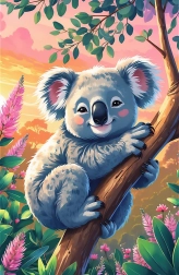 Puzzle Treflíci: Koala 54 dielikov