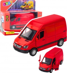 Kovová dodávka červená 1:32 so svetlami a zvukmi