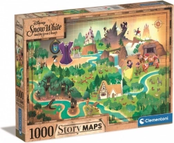 Puzzle 1000 dielikov - Snehulienka Story Maps od Clementoni