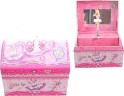 Ružová hracia šperkovnica s baletkou