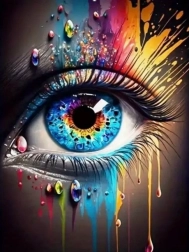 diamantové maľovanie Farebné oko 30 × 40 cm