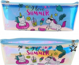 Holografický dievčenský peračník s motívom Jednorožca na leto