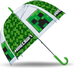 Priehľadný manuálny dáždnik MINECRAFT zelený
