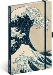 Zápisník NOTIQUE Katsushika Hokusai 13 × 21 cm, bodkovaný