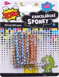 Pruhovaná kancelárska sponka 20 ks, 50 mm