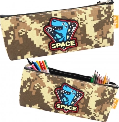 Kozmický dinosaurus puzdro na ceruzky khaki 20x8 cm