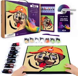 Okto maľovanie hmotou podľa čísel – buldoček 29 × 29 cm