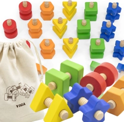 VIGA Farebné tvary a skrutky pre deti