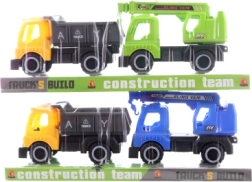 Sada stavebných áut s nakladačom a žeriavom