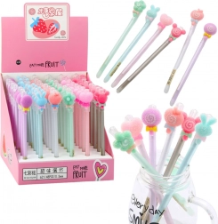 Gélové pero s gumou a dekoratívnym uzáverom