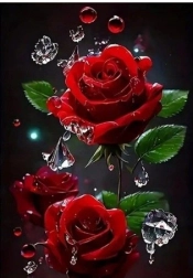 Diamantová mozaika Červená ruža 30x40 cm