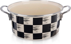 Smaltovaný hrniec Šachovnica 22 cm, 3 l