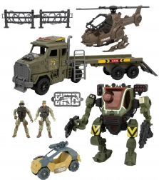 Robotický mecha set s tahačom a helikoptérou 60 cm so svetelnými a zvukovými efektmi